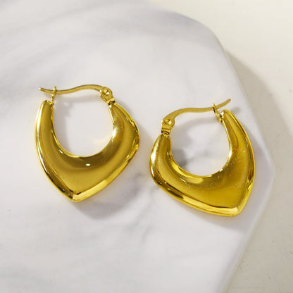 KAMIRA Or : Boucles d'oreilles créoles géométriques asymétriques