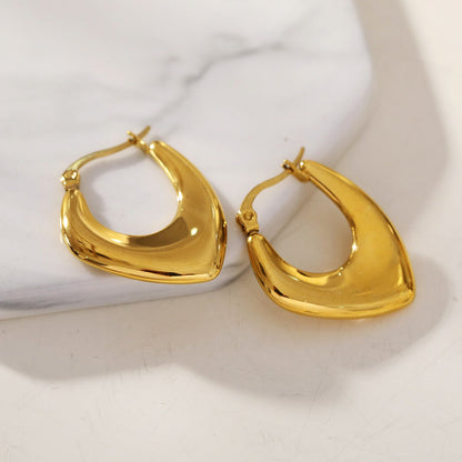 KAMIRA Or : Boucles d'oreilles créoles géométriques asymétriques