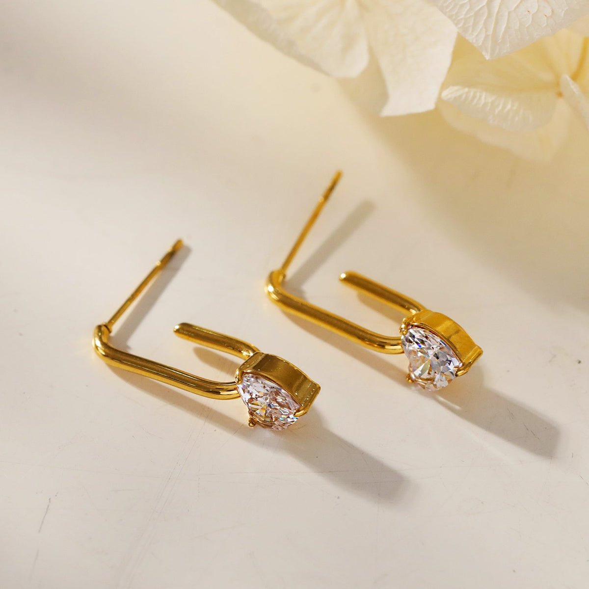 ARÊTE : Romance Intemporelle – Boucles d'oreilles Gemme Cœur Trombone