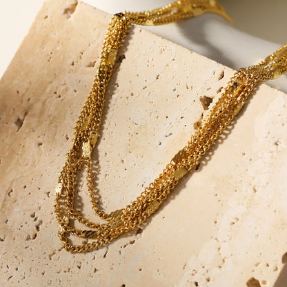 MORIA : Collier à 4 rangs, luxe superposé