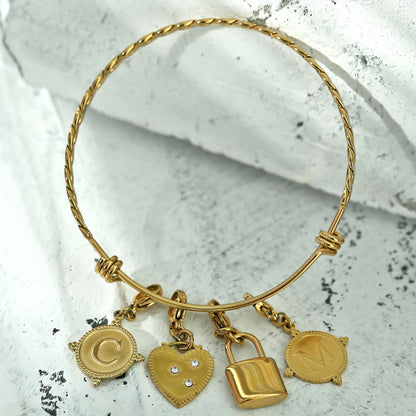 Gold Ornate Alphabet Letter Charms (A–Z) for Necklaces & Bracelets