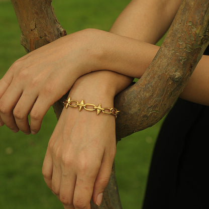 ALLYSON Link-Chain Bracelet with Industrial Shaped Driblets