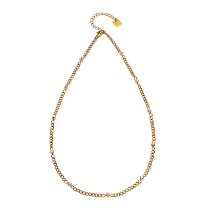 Style PENIQUIK: Collier chaîne à perles en zircone
