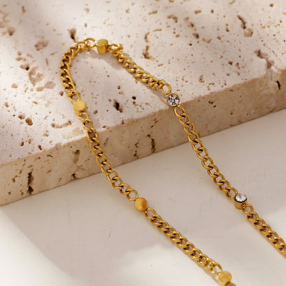 Style PENIQUIK: Collier chaîne à perles en zircone