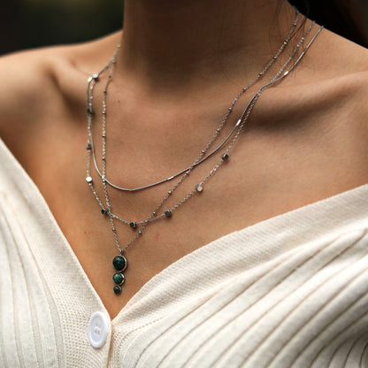 BEXLEY Square Beads Silver Necklace