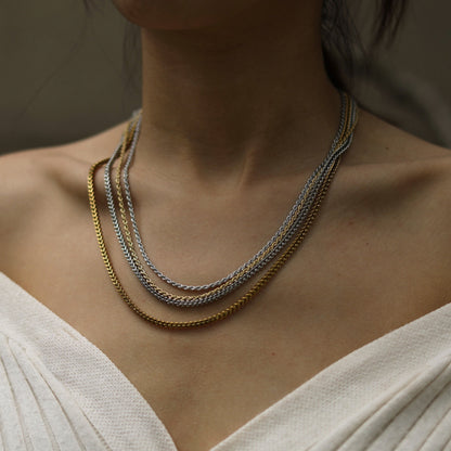 KIRA: Collier chaîne corde en argent 28 pouces