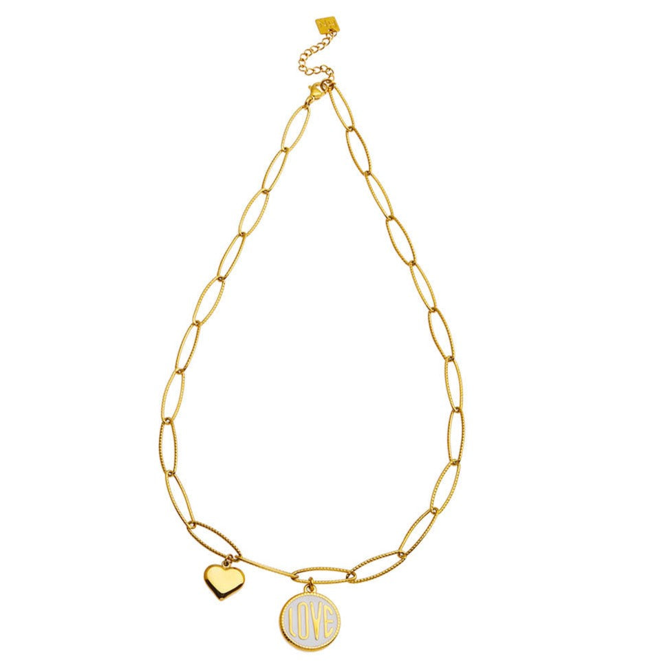 Collier contemporain avec pendentif script EMMA Rétro LOVE