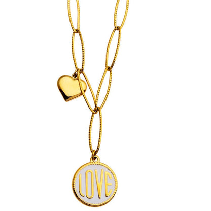 Collier contemporain avec pendentif script EMMA Rétro LOVE