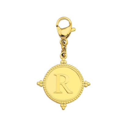 Gold Ornate Alphabet Letter Charms (A–Z) for Necklaces & Bracelets