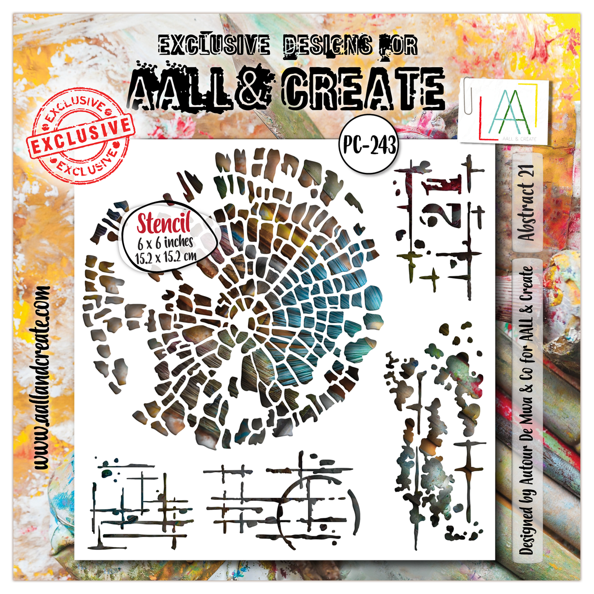 AALL and Create - 6"x6" Stencil - Abstract 21