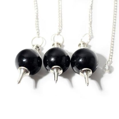 Black Onyx Ball and Point Pendulum - 3 Pack