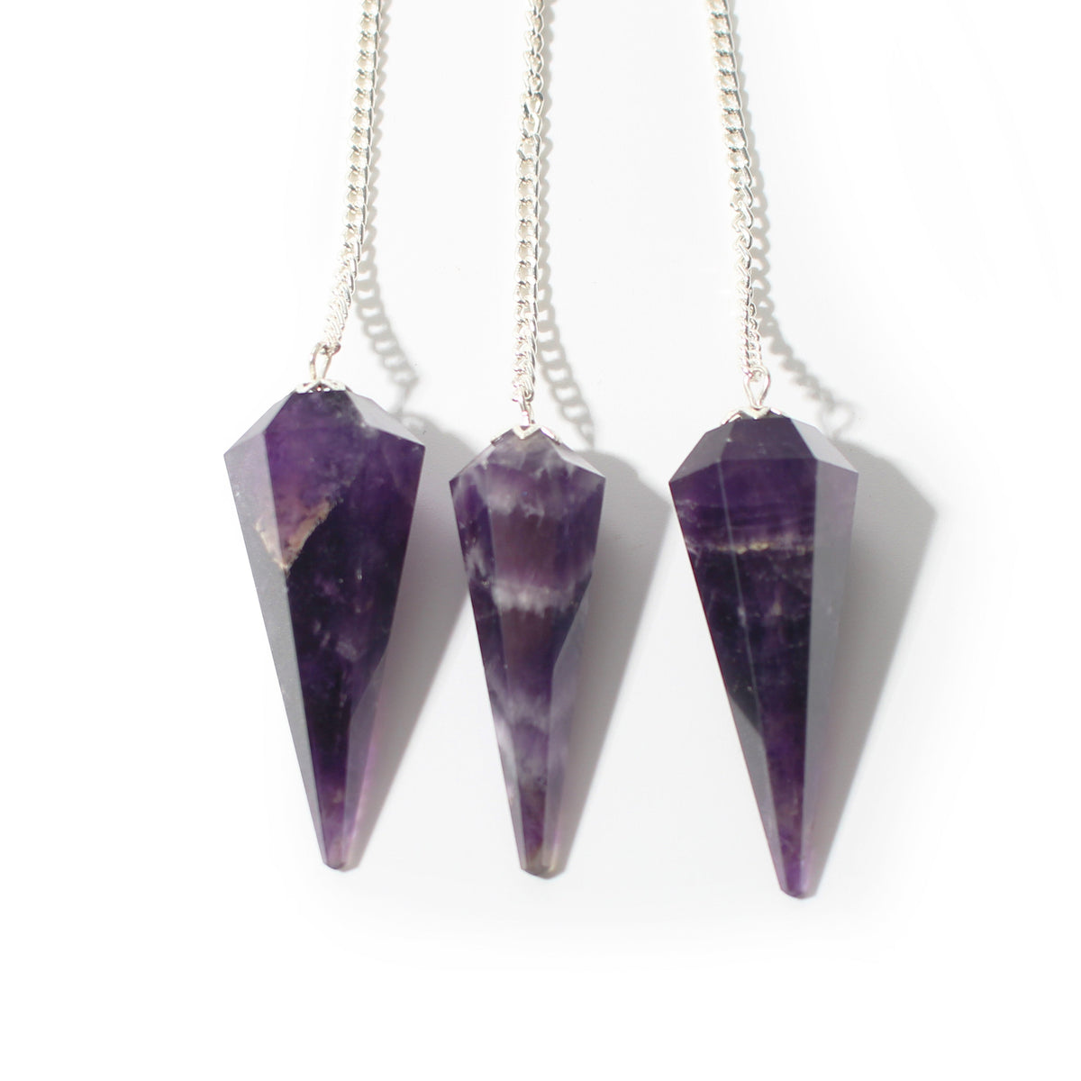Amethyst Pendulum 6 Facet & Bead - 3 Pack