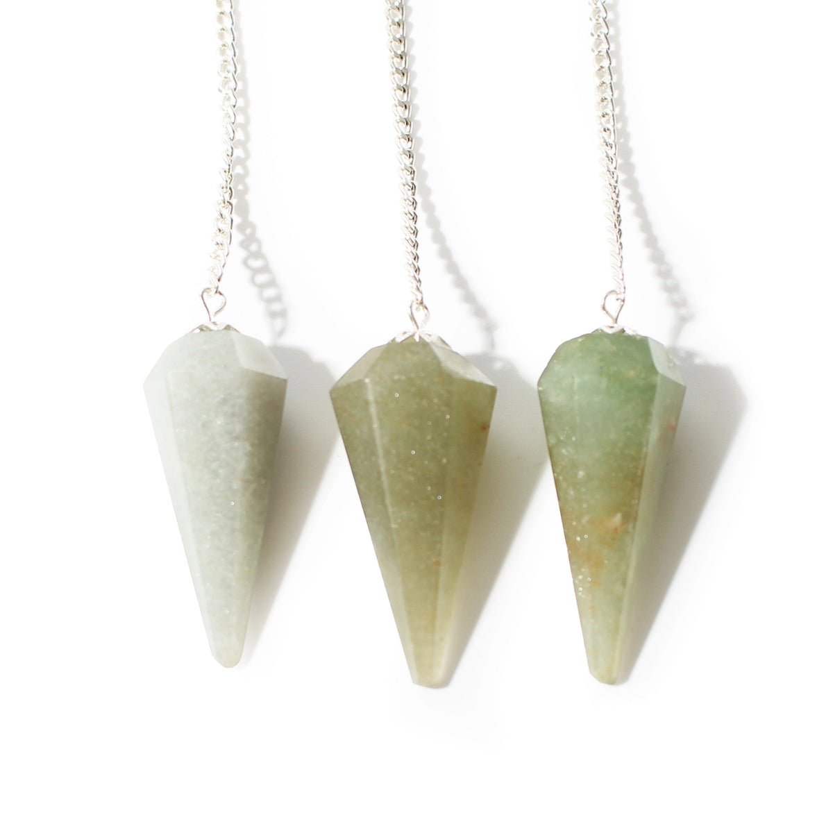 Green Aventurine Pendulum 6 Facet & Bead - 3 Pack
