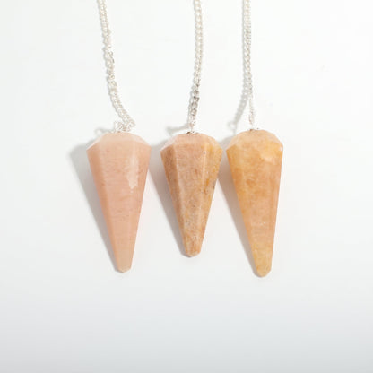 Peach Aventurine Pendulum 6 Facet & Bead - 3 Pack