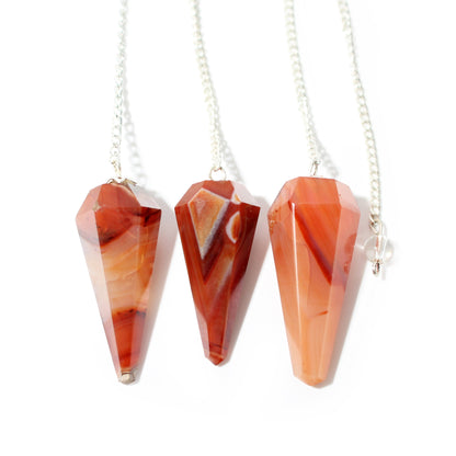 Carnelian Pendulum 6 Facet & Bead - 3 Pack