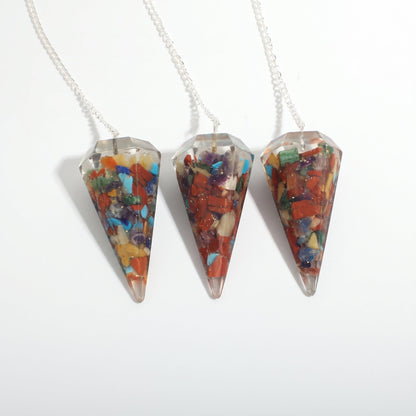 Chakra Orgone Pendulum 6 Facet & Bead - 3 Pack