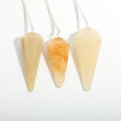 Golden Quartz Pendulum 6 Facet & Bead - 3 Pack