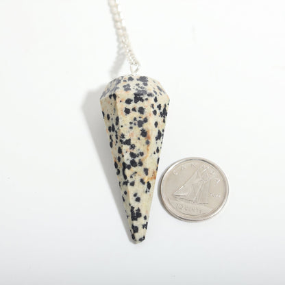 Dalmatian Jasper Pendulum 6 Facet & Bead - 3 Pack