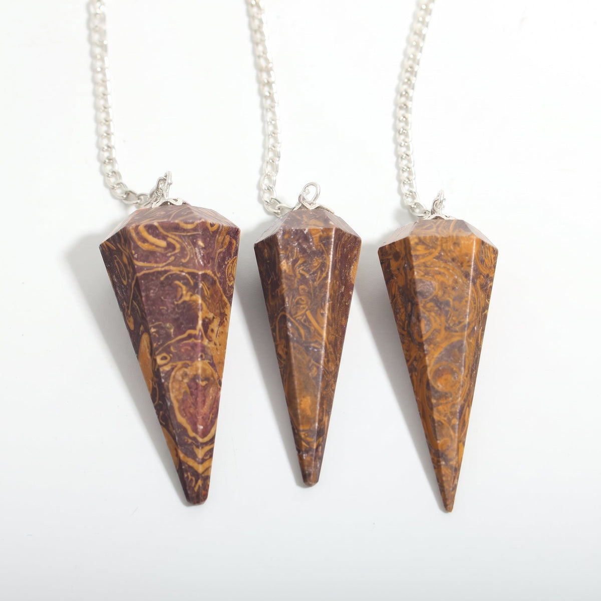 Snake Jasper Pendulum 6 Facet & Bead - 3 Pack