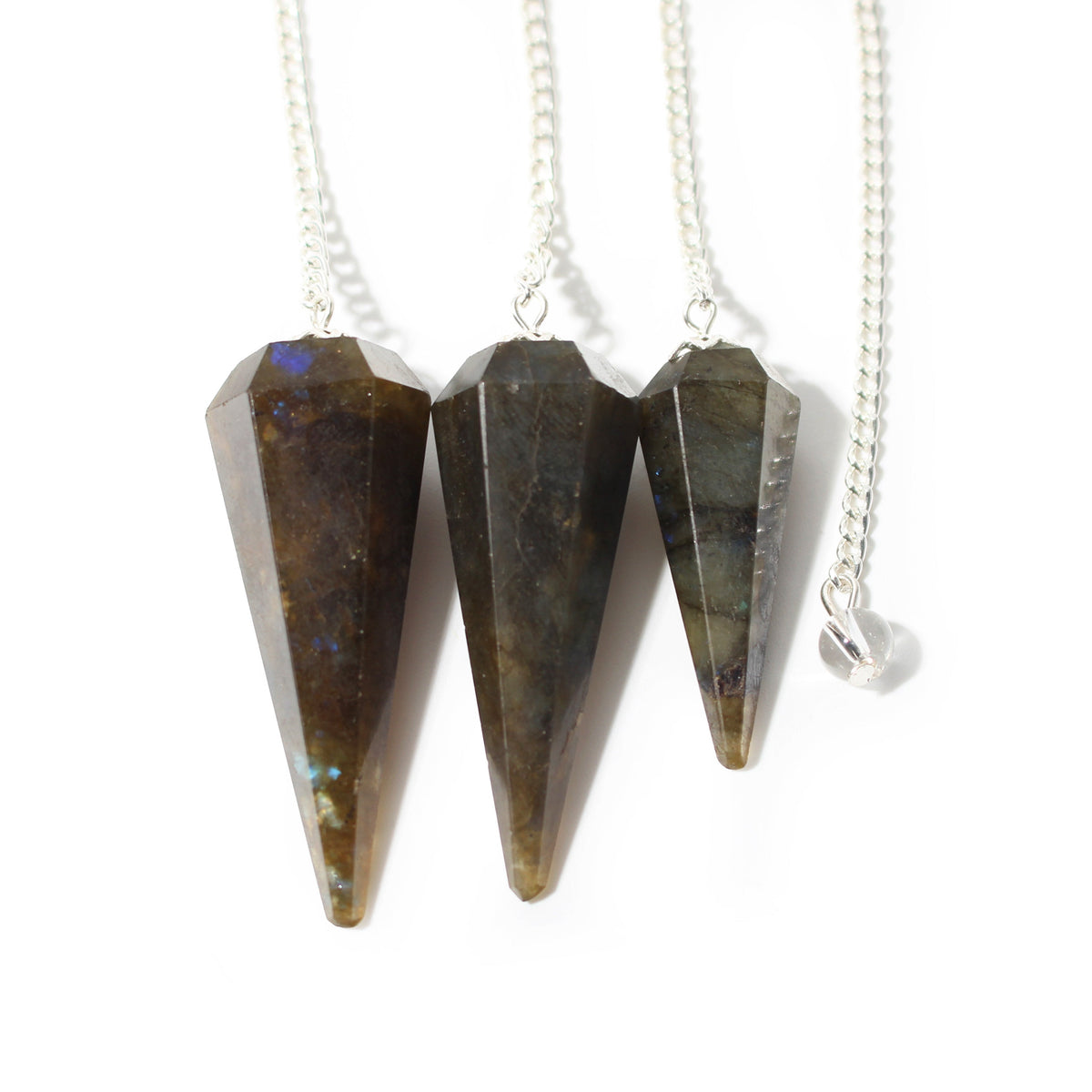 Labradorite Pendulum 6 Facet & Bead - 3 Pack