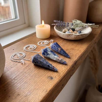 Sodalite Pendulum 6 Facet & Bead - 3 Pack