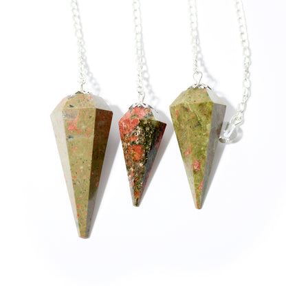 Unakite Pendulum 6 Facet & Bead - 3 Pack