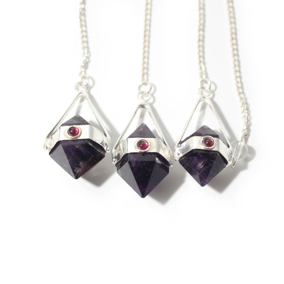 Amethyst Double-Terminated Point Pendulum - 3 Pack