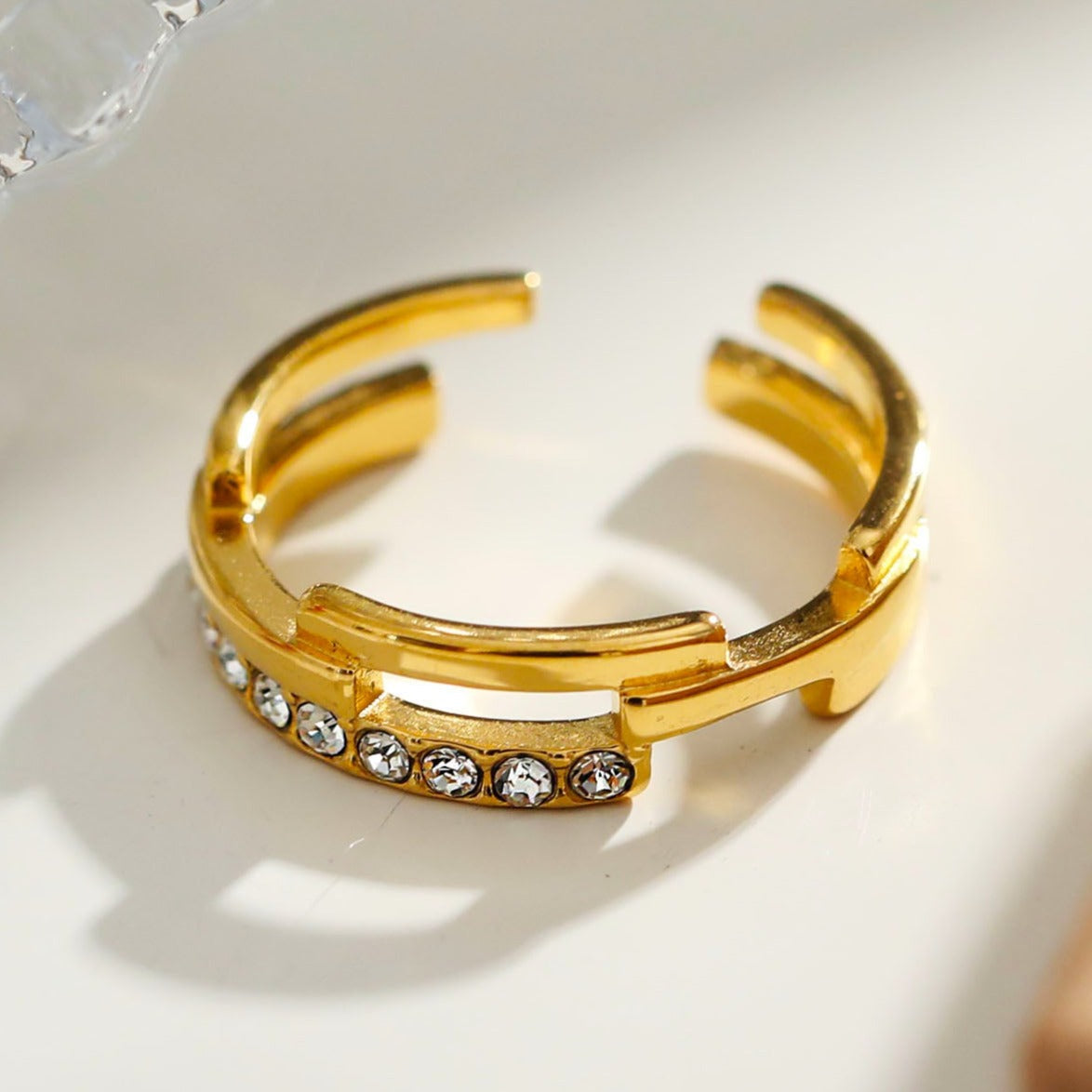 PEDRA : Bague parallèle en zircone multicouche