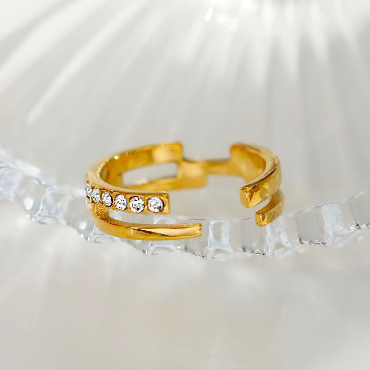PEDRA : Bague parallèle en zircone multicouche