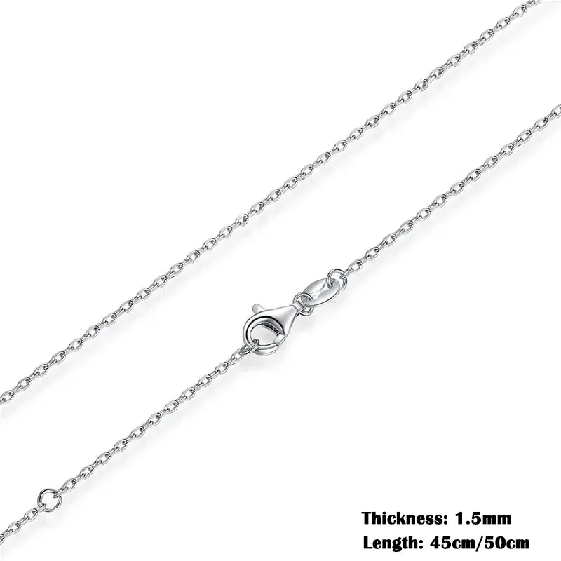 Élégance Intemporelle : Chaîne de Collier Ajustable en Argent Sterling 925 pour Femmes