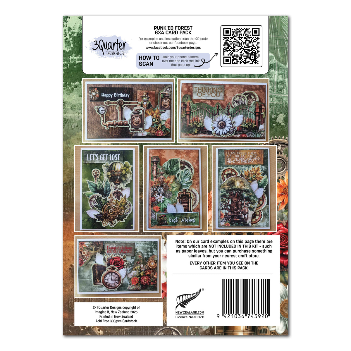 3Quarter Designs Punk'ed Forest 6x4 Card Pack