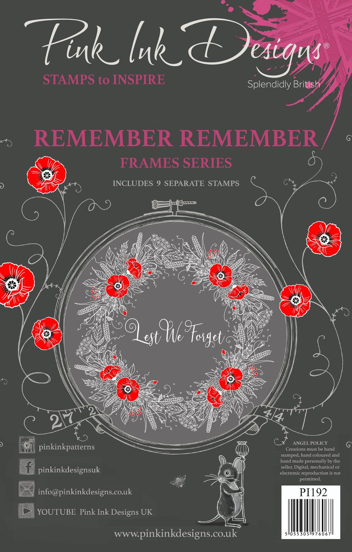 Pink Ink Designs Remember Remember Lot de tampons transparents 6 po x 8 po