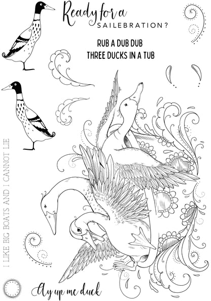 Pink Ink Designs Rub A Dub Dub Lot de tampons transparents 6 x 8 po