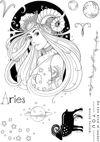 Pink Ink Designs Aries Pionnier Lot de Tampons Transparents 6 po x 8 po