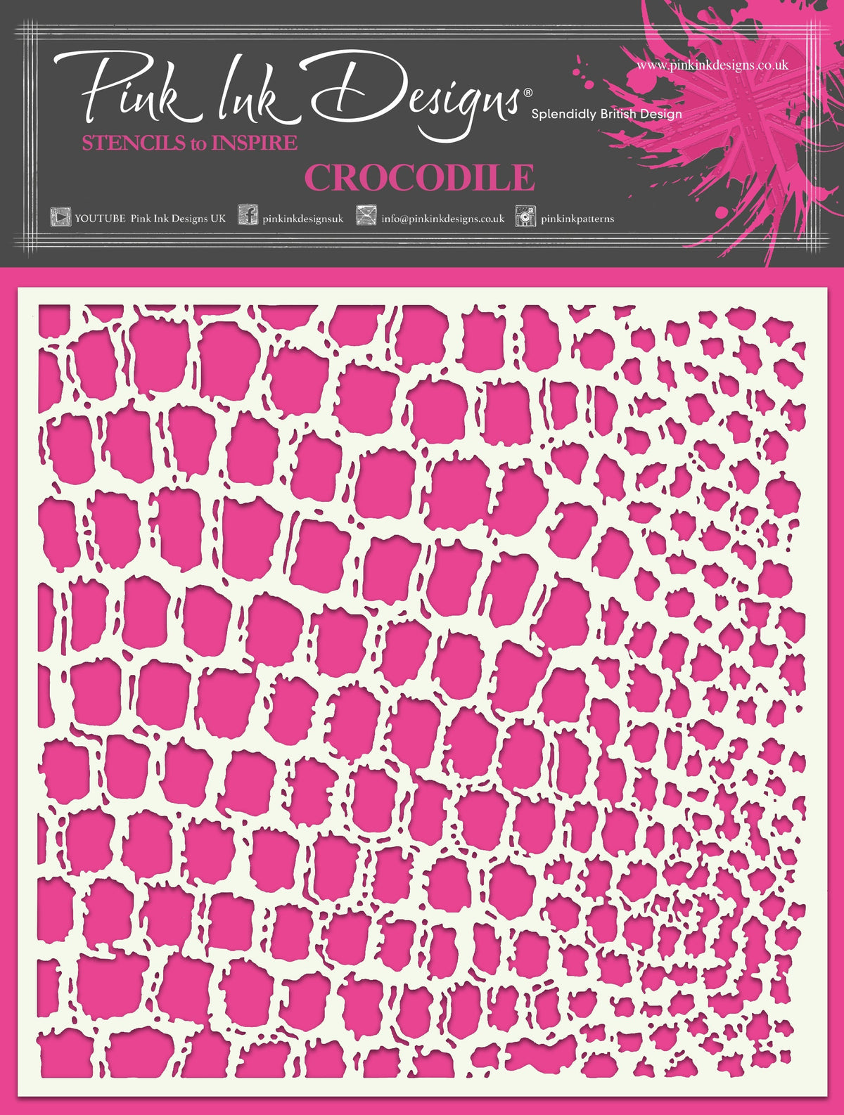 Pink Ink Designs Pochoir Crocodile 7 po x 7 po