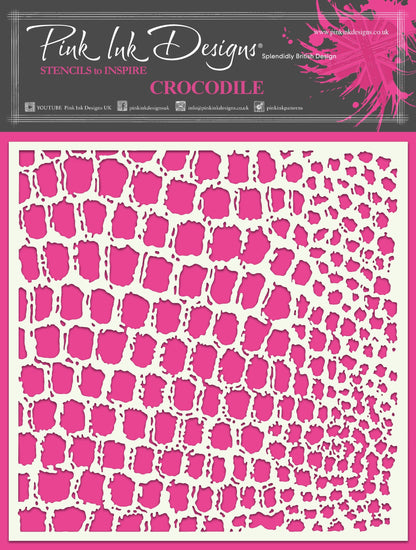 Pink Ink Designs Pochoir Crocodile 7 po x 7 po
