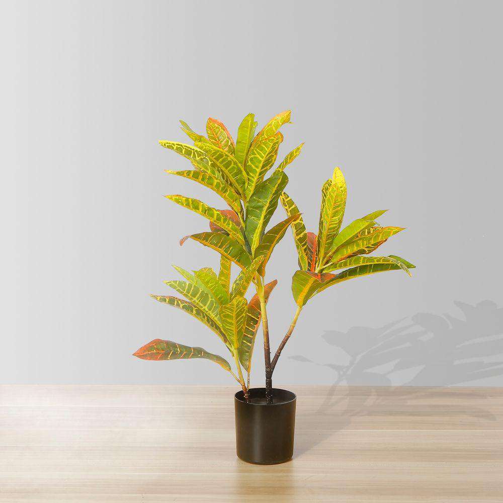 Pinto Croton Artificiel en Pot 56 cm
