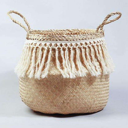 Pokha - Panier en jonc de mer avec pompon