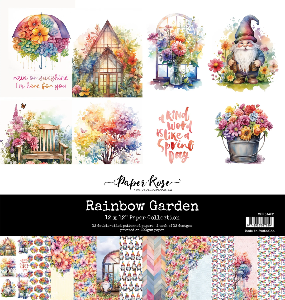 Collection de papiers Rainbow Garden 30,5x30,5 cm 31482