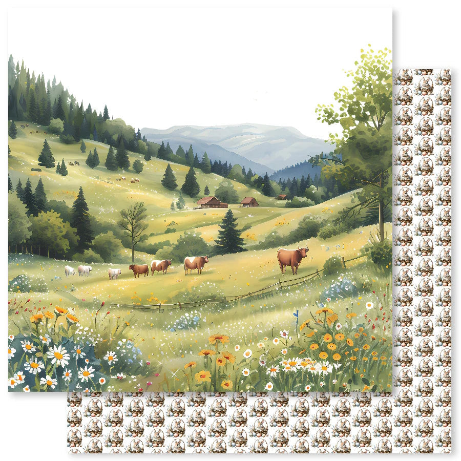 Papiers de fond Amis de la ferme F 30x30 cm (lot de 12) 32019