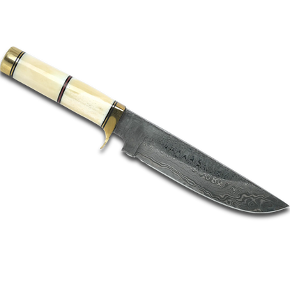 Haruto Bowie Knife - Camel Bone Handle 7.5 inch with leather Sheath
