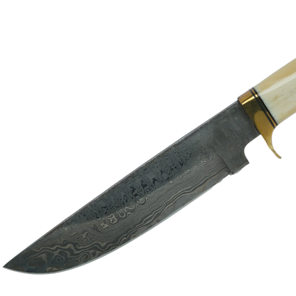 Haruto Bowie Knife - Camel Bone Handle 7.5 inch with leather Sheath