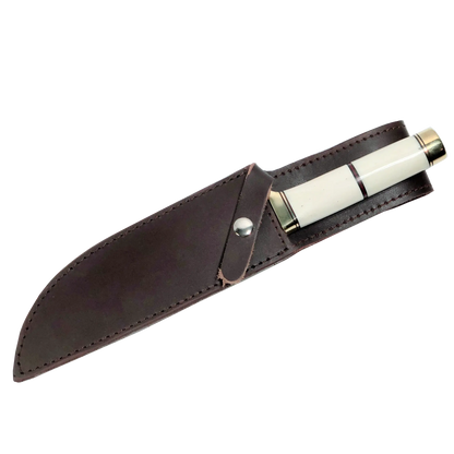 Haruto Bowie Knife - Camel Bone Handle 7.5 inch with leather Sheath