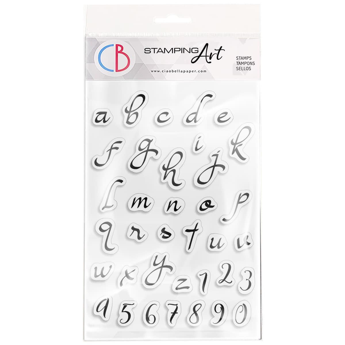 Ciao Bella Set de Tampons Transparents 4"x6" Alphabet Minuscule Clair de Lune
