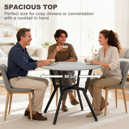 Table de salle à manger ronde Ainsley 35" avec structure en acier - Gris