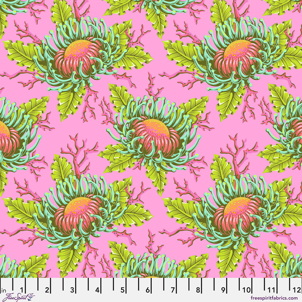 Tula Pink - Floral Reef - Friends & Anemones - Coralline - PWTP265.CORALLINE