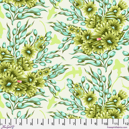 Tula Pink - Floral Reef - Shadow Sharks - Seagrass - PWTP267.SEAGRASS