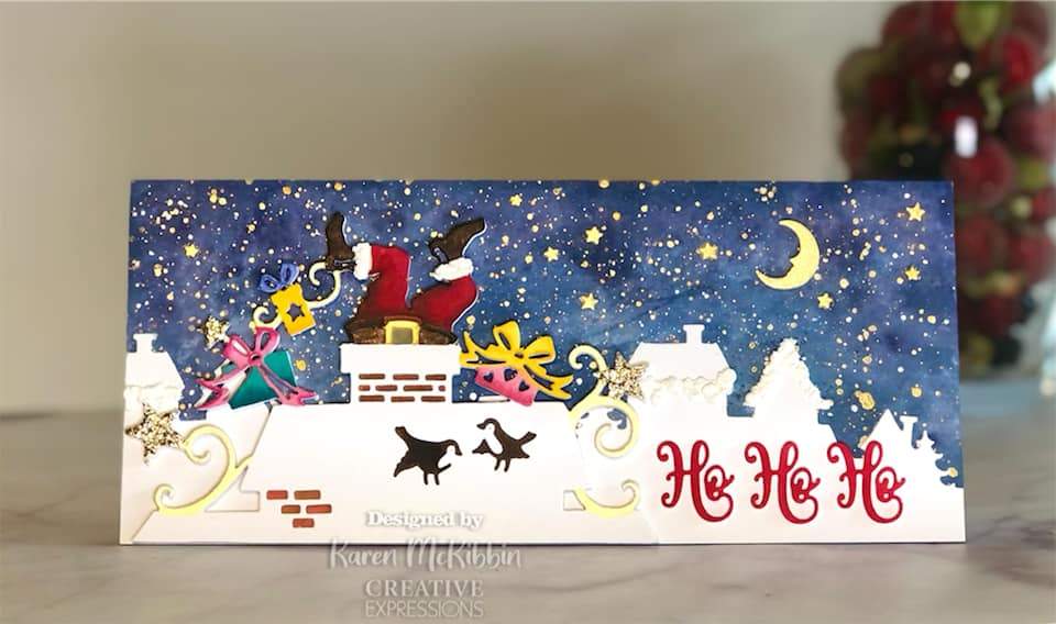 Matrice de découpe double Creative Expressions Paper Cuts Look Out Santa's About