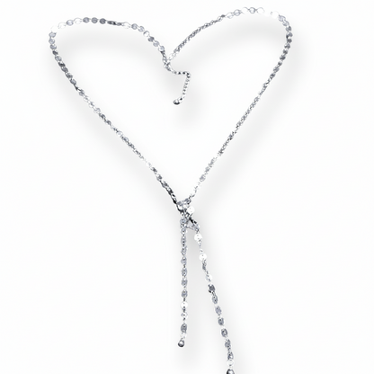 Collier chaîne à disques avec double pendentif en plaqué argent