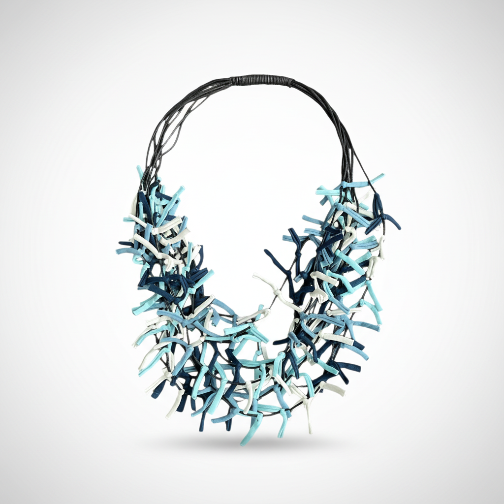 Multi Strand Fabric Necklace